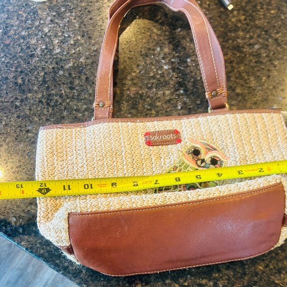 Sakroots Brown and Tan Owl Embroidered Shoulder Bag - Picture 4 of 6